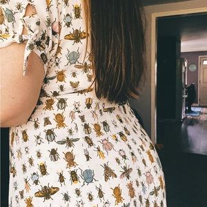 ModCloth Insect Inspector Button-Front Midi Dress in 2XL